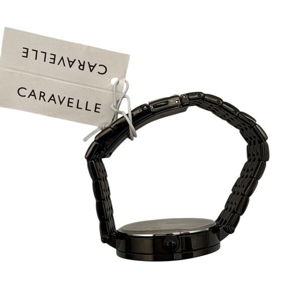 Caravelle by Bulova Bracelet Watch Modern 45L171 Black Pavé Stainless Steel - Picture 9 of 15